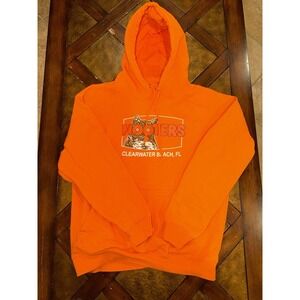 Official Hooters Hoodie Clearwater Beach Size Large Orange